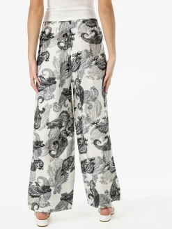 Solada Pantaloni donna a gamba larga con stampe - nero