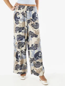 Solada Pantaloni donna a gamba larga con stampe - blu scuro