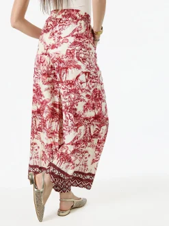 Solada Pantaloni donna a gamba larga con stampe - rosso