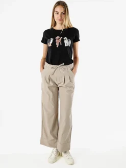 Solada Pantaloni donna a gamba larga con stampe - marrone
