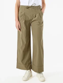 Solada Pantaloni donna a gamba larga con coulisse - militare