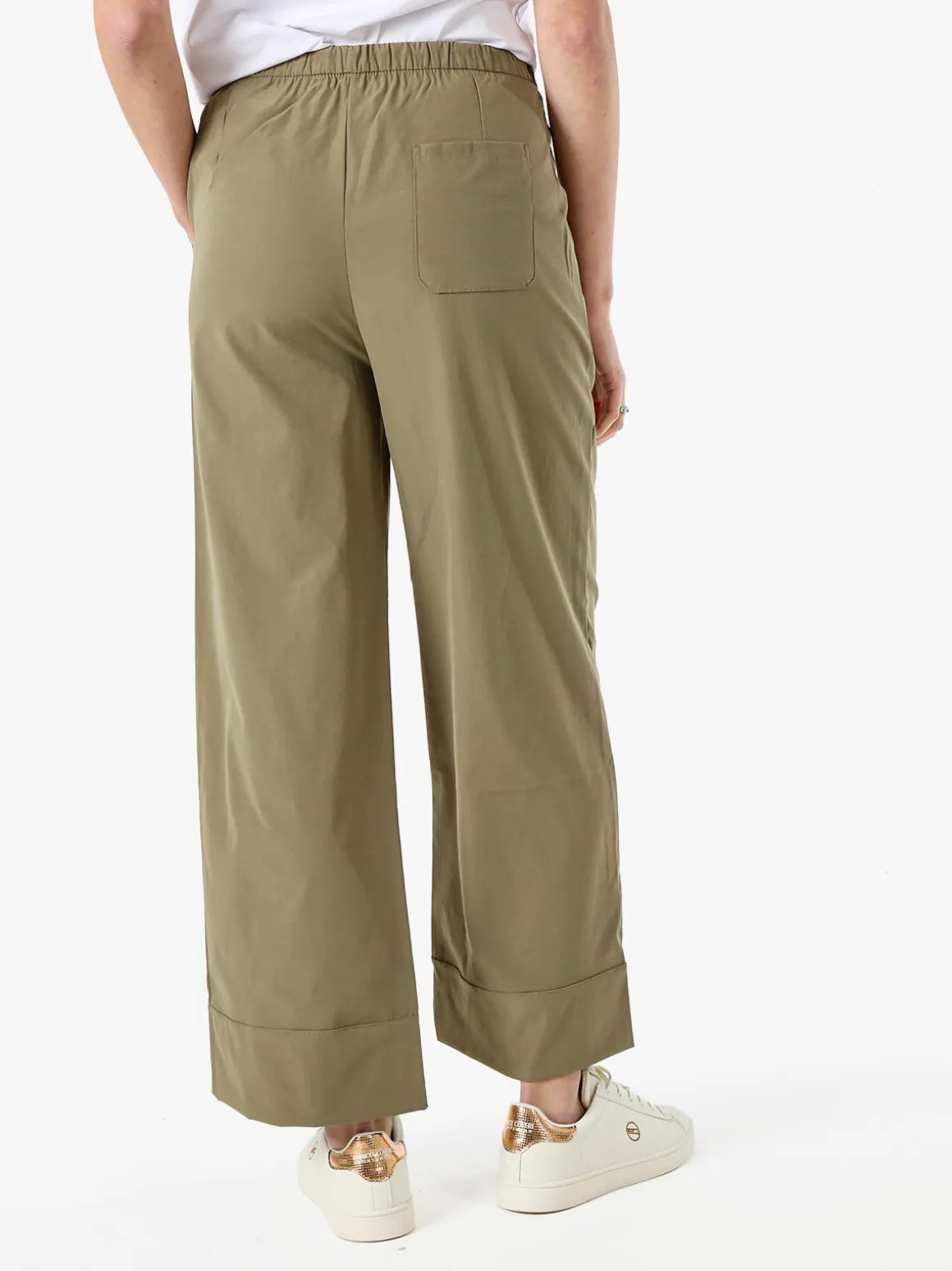 Solada Pantaloni donna a gamba larga con coulisse - militare