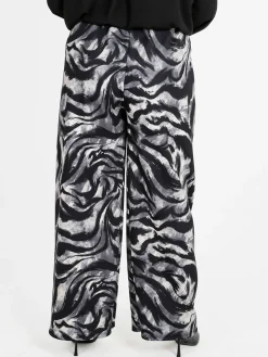 Solada Pantaloni donna a gamba larga con stampa fantasia - grigio