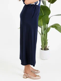 Solada Pantaloni donna a gamba larga con spacco centrale