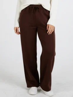 Solada Pantaloni donna a gamba larga taglie forti - marrone