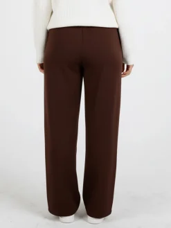 Solada Pantaloni donna a gamba larga taglie forti - marrone