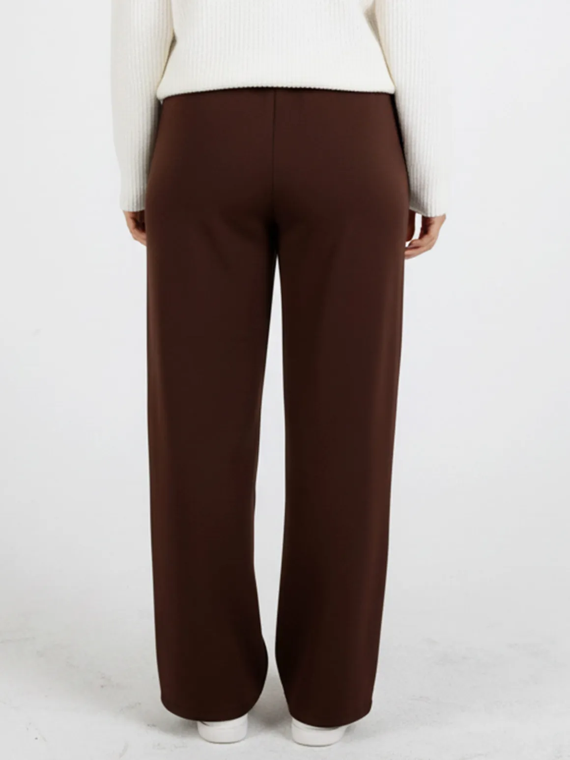 Solada Pantaloni donna a gamba larga taglie forti - marrone