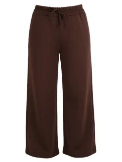 Solada Pantaloni donna a gamba larga taglie forti - marrone