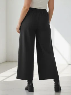 Solada Pantaloni donna a gamba larga taglie forti - nero