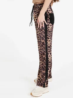 Solada Pantaloni donna animalier a gamba larga