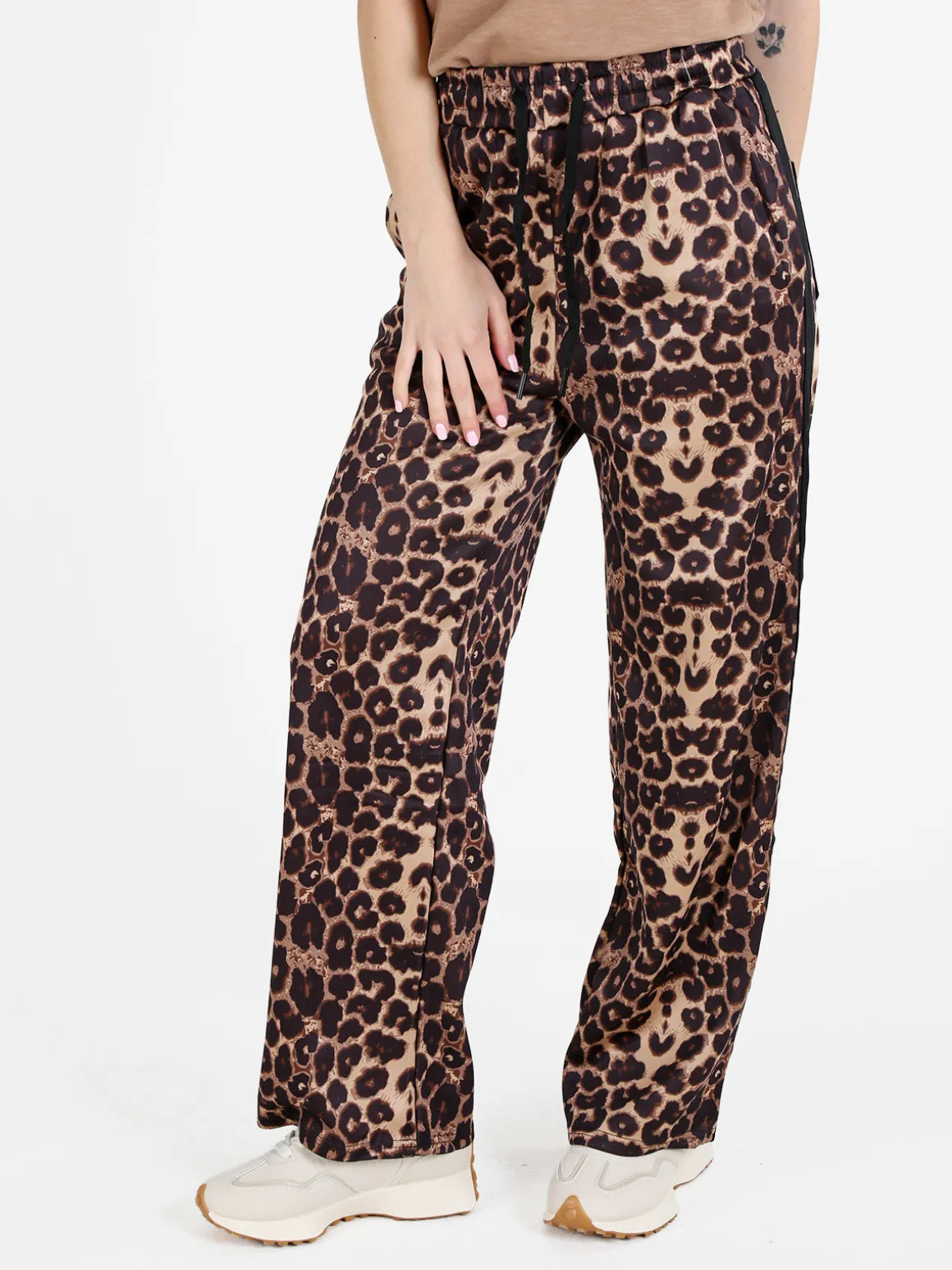Solada Pantaloni donna animalier a gamba larga