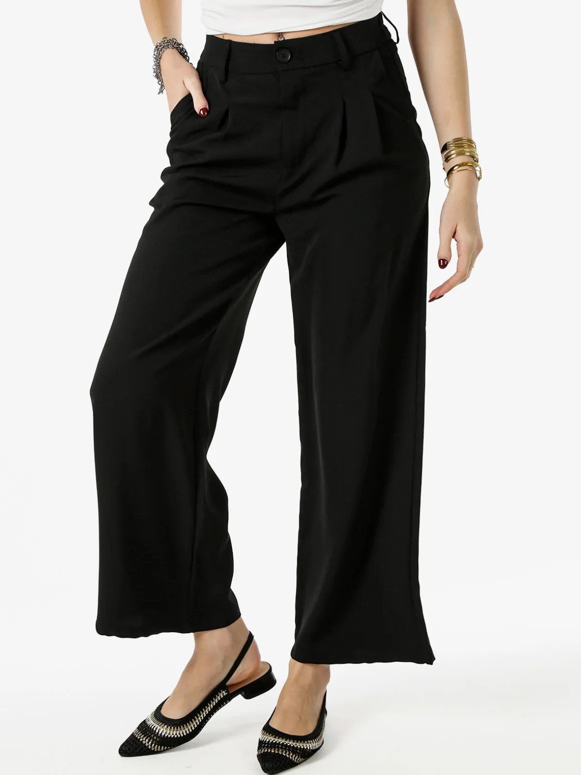 Solada Pantaloni donna a palazzo - nero
