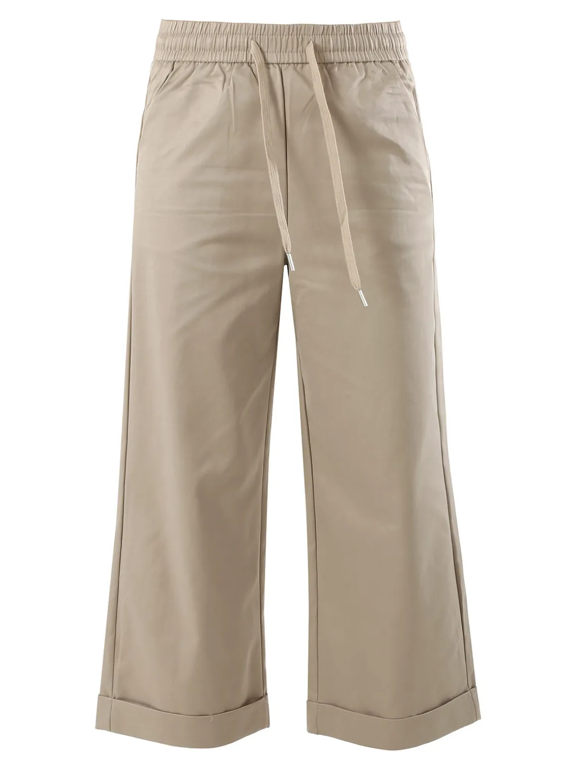 Solada Pantaloni donna a palazzo con risvolto - khaki