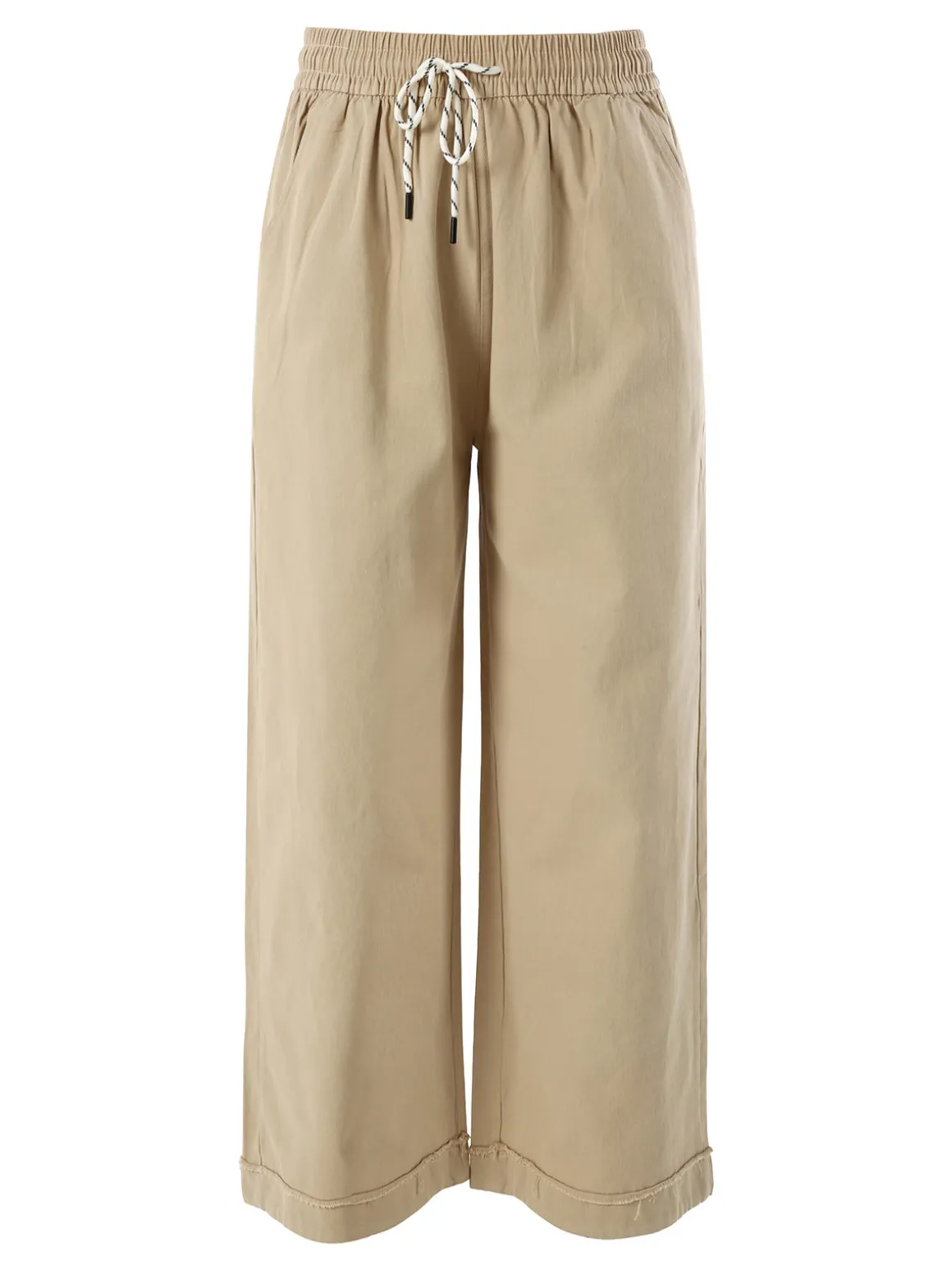 Solada Pantaloni donna a palazzo con coulisse - khaki