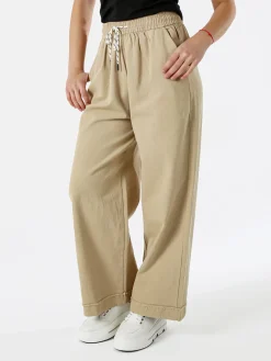 Solada Pantaloni donna a palazzo con coulisse - khaki