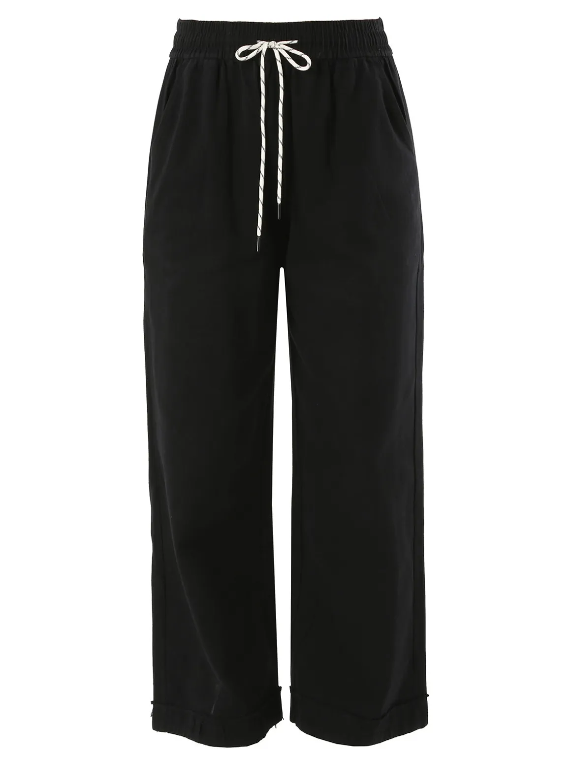 Solada Pantaloni donna a palazzo con coulisse - nero