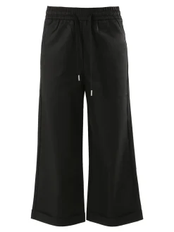 Solada Pantaloni donna a palazzo con risvolto - nero