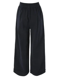 Solada Pantaloni donna a palazzo con coulisse - blu scuro