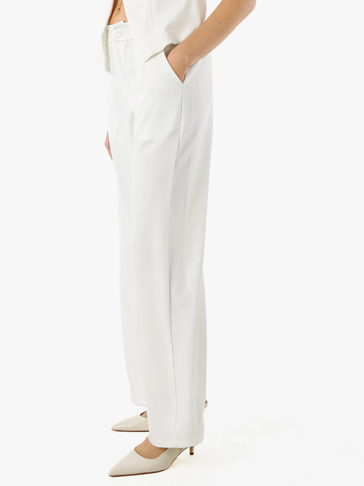 Solada Pantaloni donna a palazzo - bianco