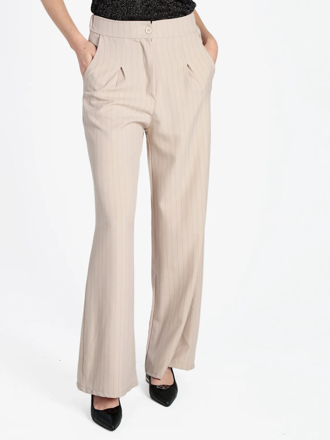 Solada Pantaloni donna a palazzo gessati