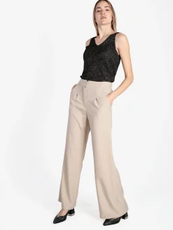 Solada Pantaloni donna a palazzo gessati
