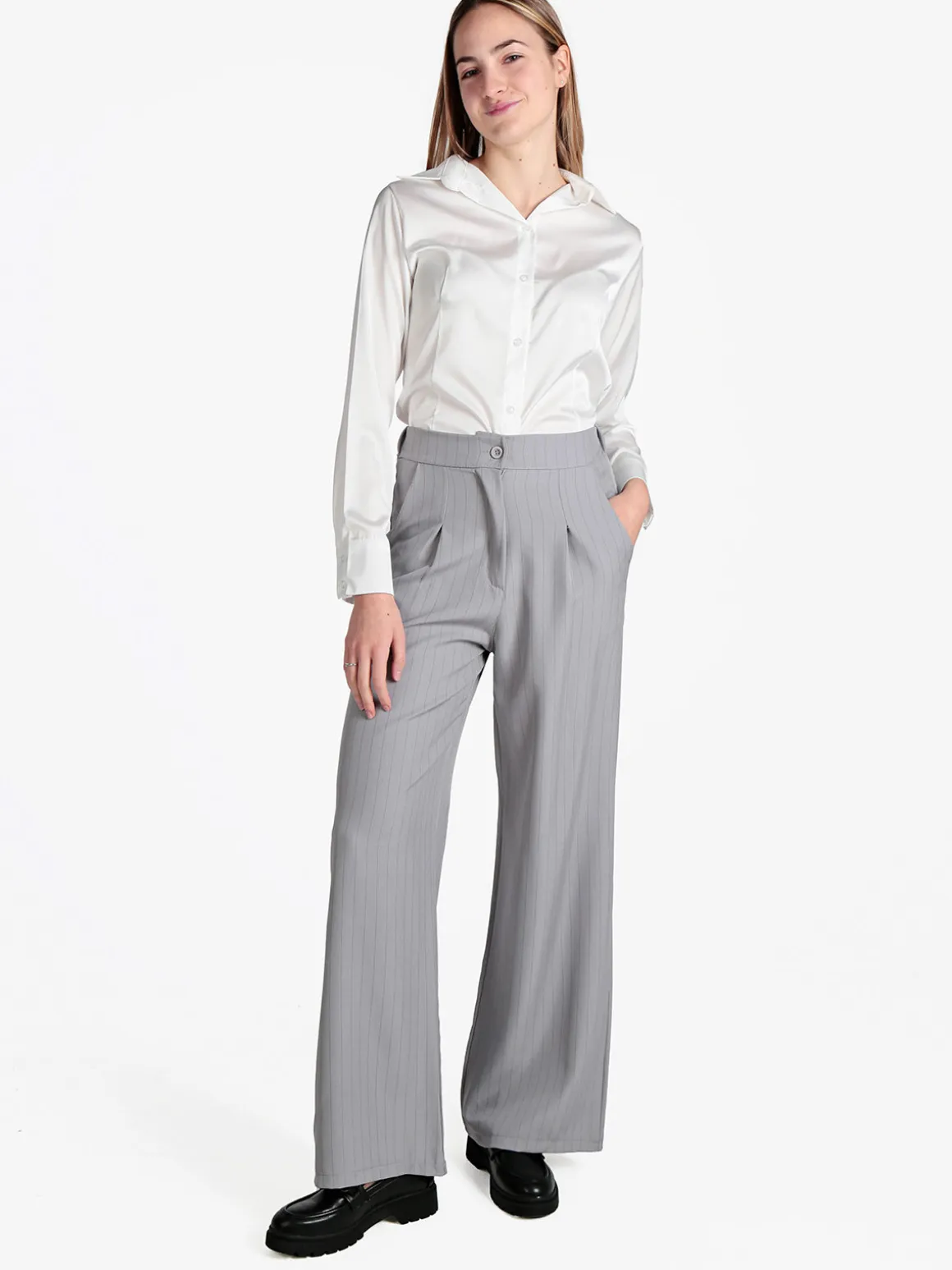 Solada Pantaloni donna a palazzo gessati