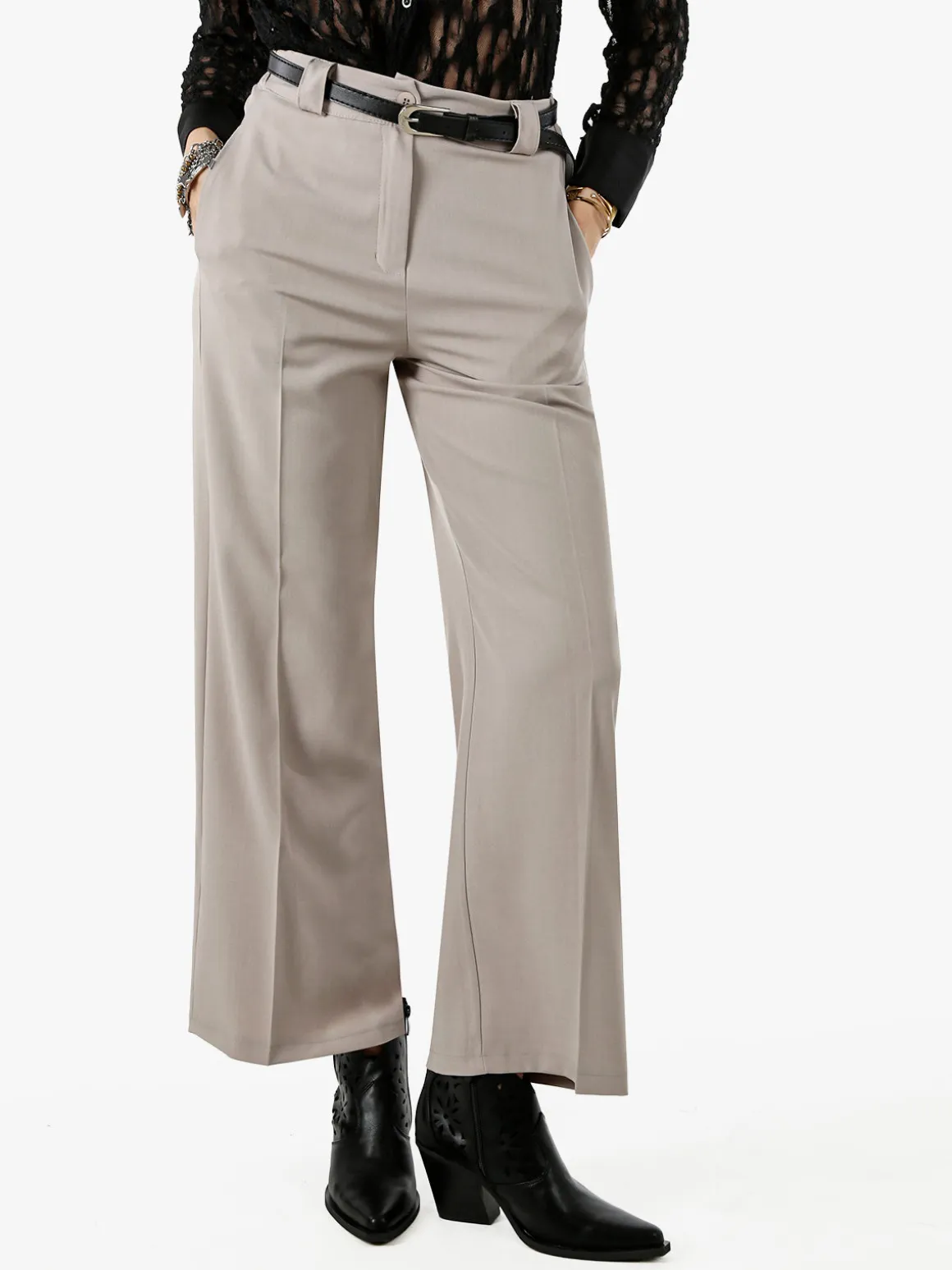 Solada Pantaloni donna a palazzo - fango