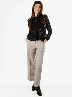 Solada Pantaloni donna a palazzo - fango