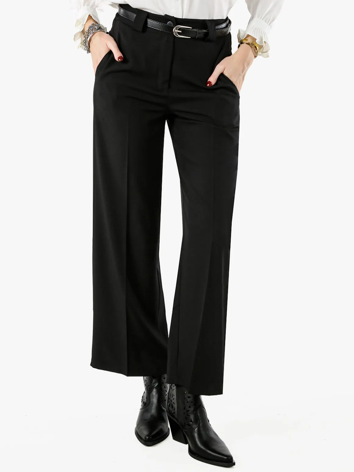 Solada Pantaloni donna a palazzo - nero