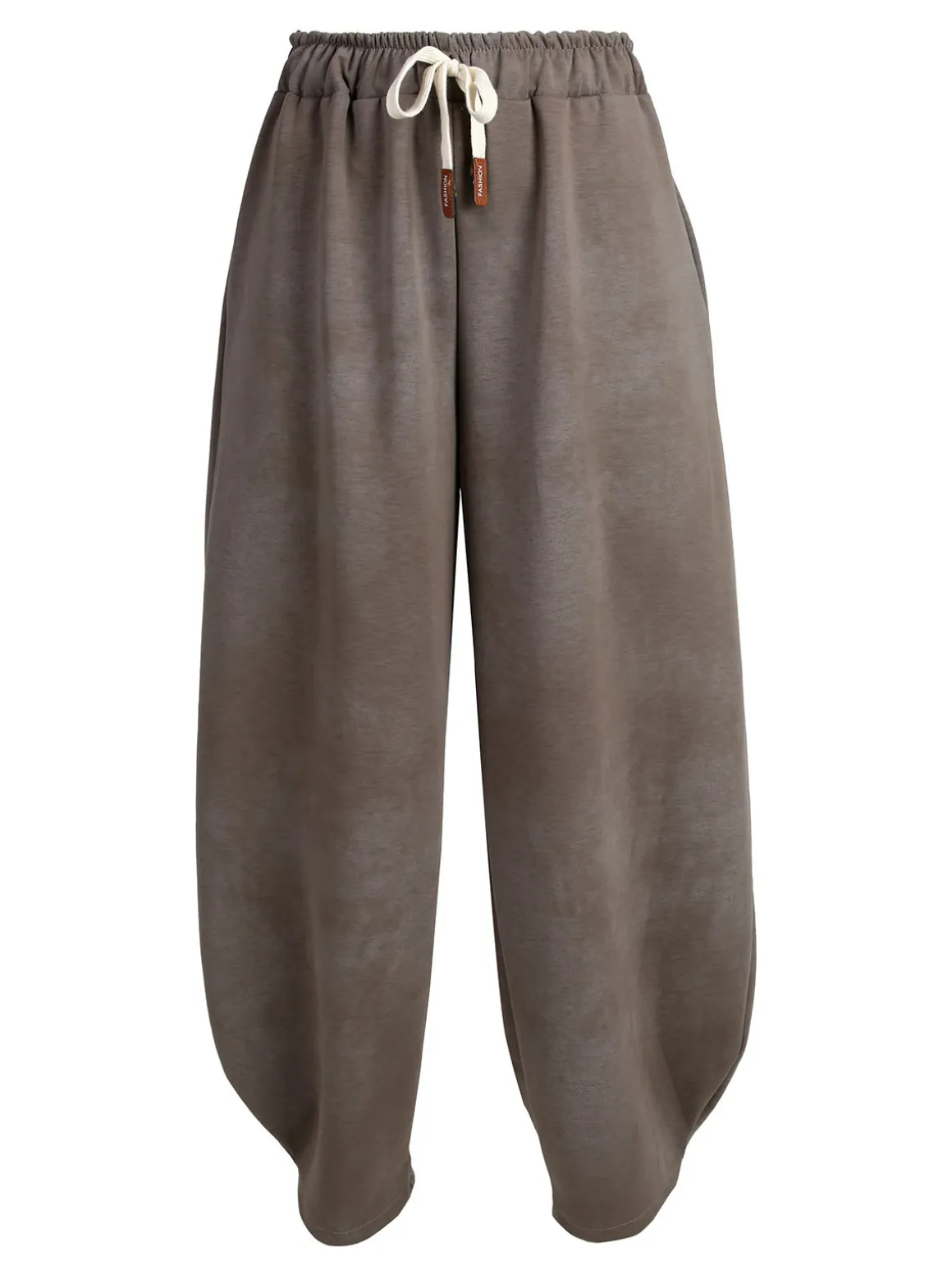Solada Pantaloni donna a palloncino con coulisse - fango