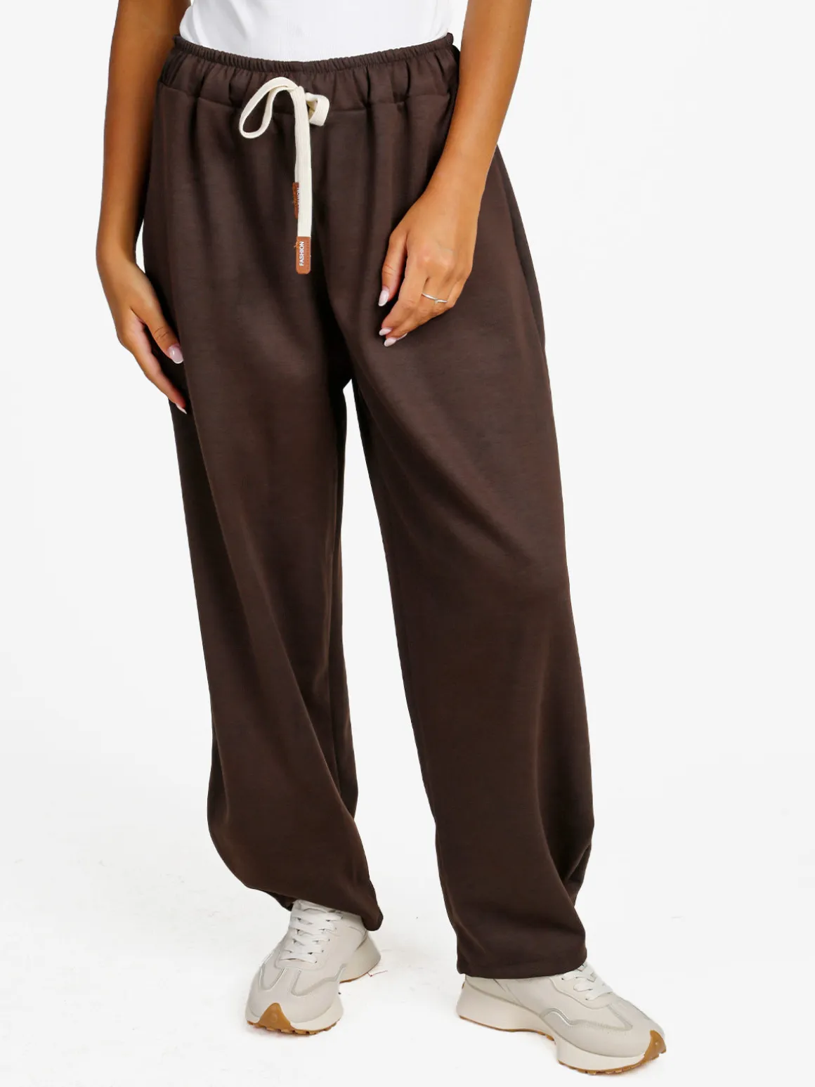 Solada Pantaloni donna a palloncino con coulisse - moro
