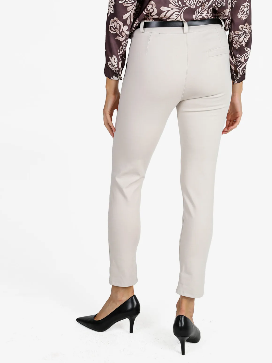 Solada Pantaloni donna a sigaretta con cintura - beige