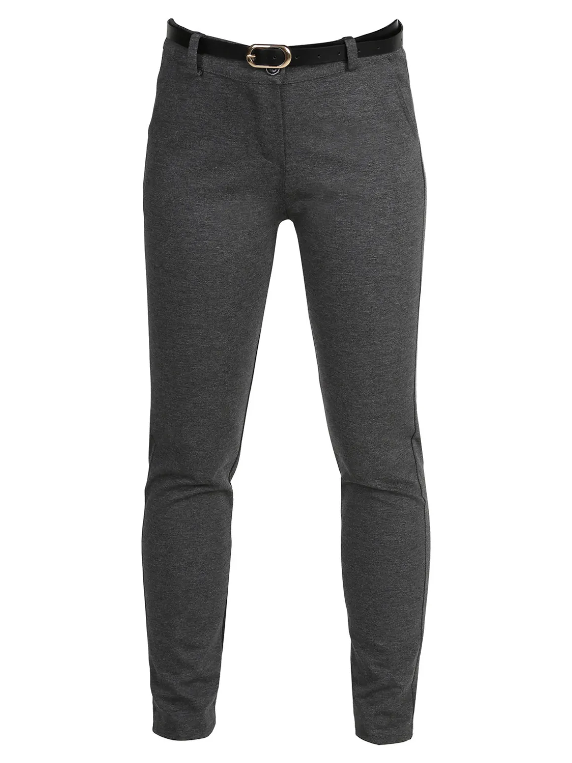 Solada Pantaloni donna a sigaretta con cintura - grigio scuro