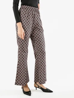 Solada Pantaloni donna a zampa con stampa geometrica - multicolore