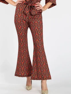 Solada Pantaloni donna a zampa con stampe