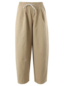 Solada Pantaloni donna barrell cropped - khaki