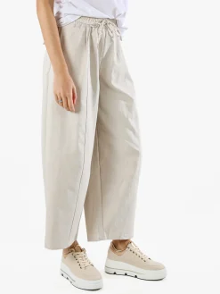 Solada Pantaloni donna barrell cropped - beige
