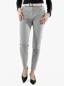 Solada Pantaloni donna capri con cintura - grigio