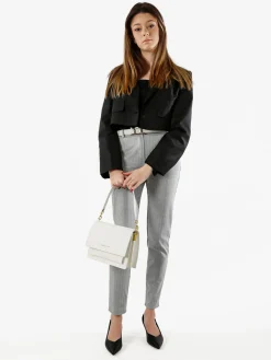 Solada Pantaloni donna capri con cintura - grigio