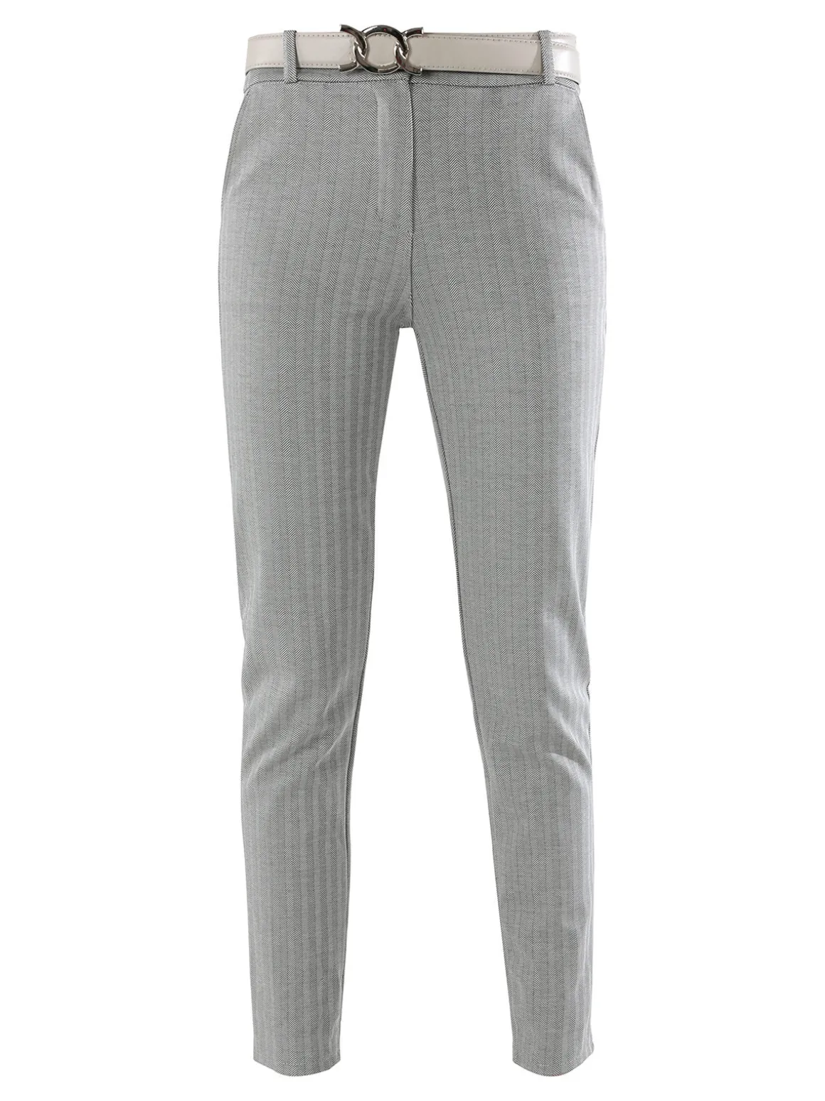 Solada Pantaloni donna capri con cintura - grigio