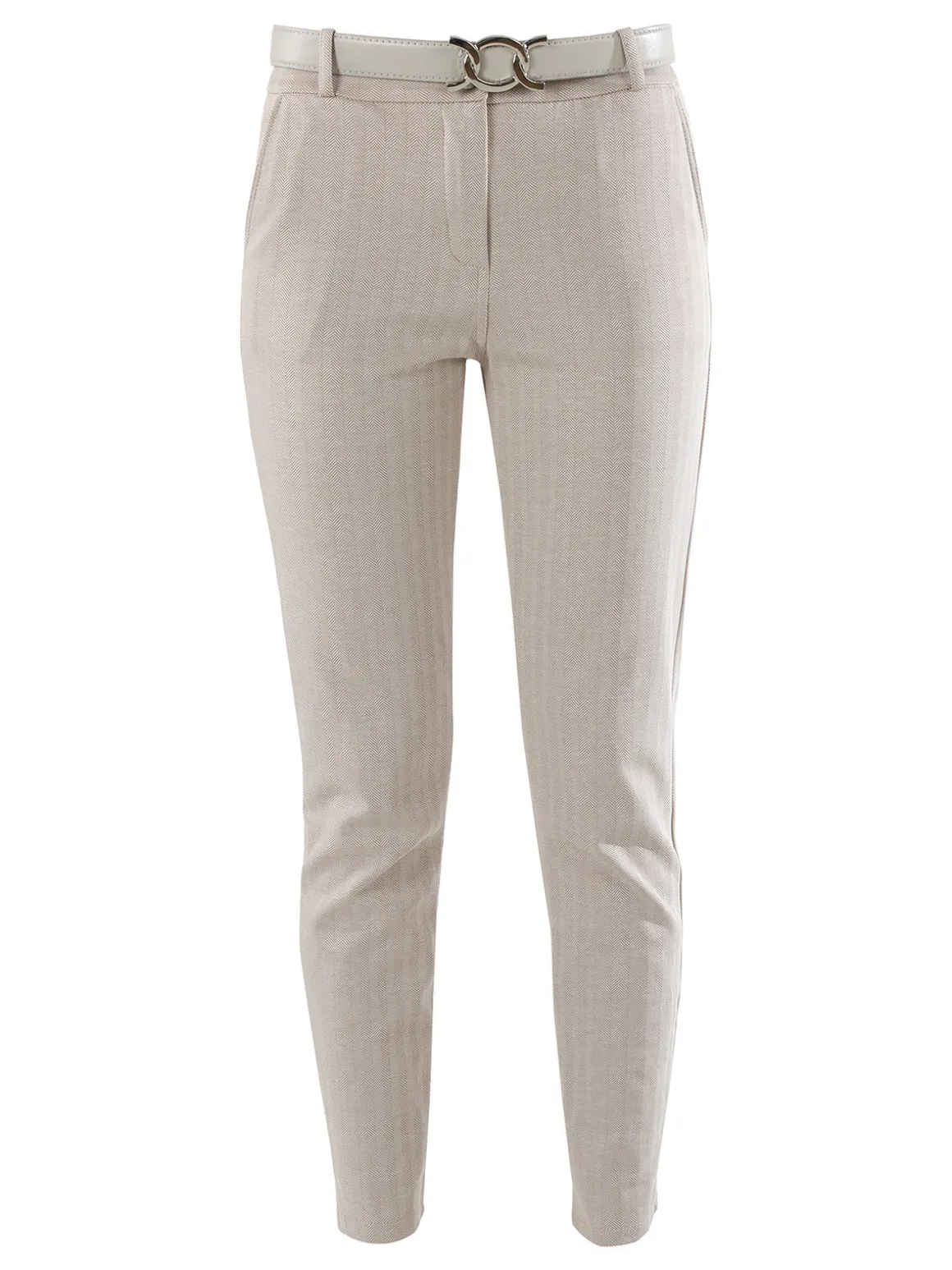 Solada Pantaloni donna capri con cintura - beige