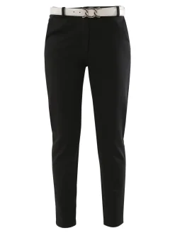 Solada Pantaloni donna capri con cintura - nero