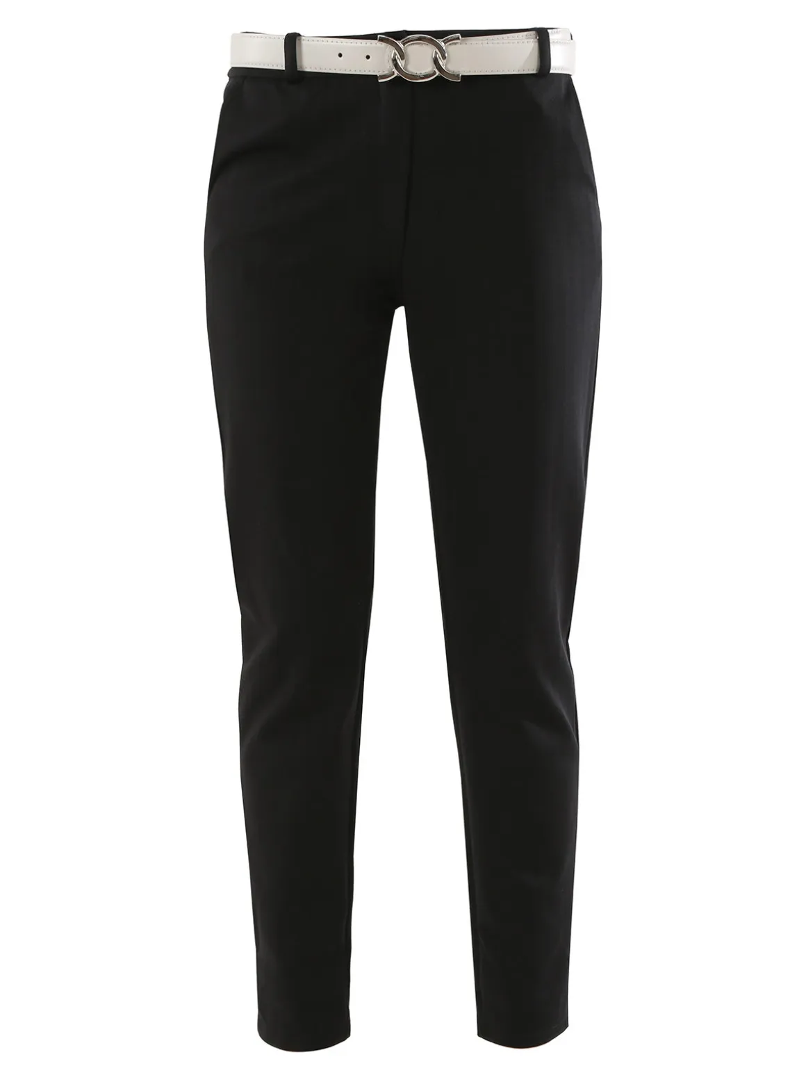 Solada Pantaloni donna capri con cintura - nero