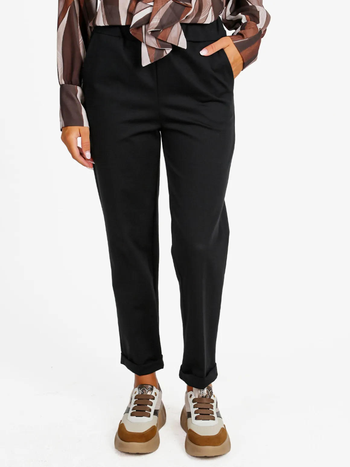 Solada Pantaloni donna casual con risvolto