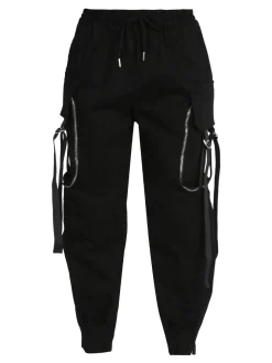 Solada Pantaloni donna con tasconi e coulisse - nero