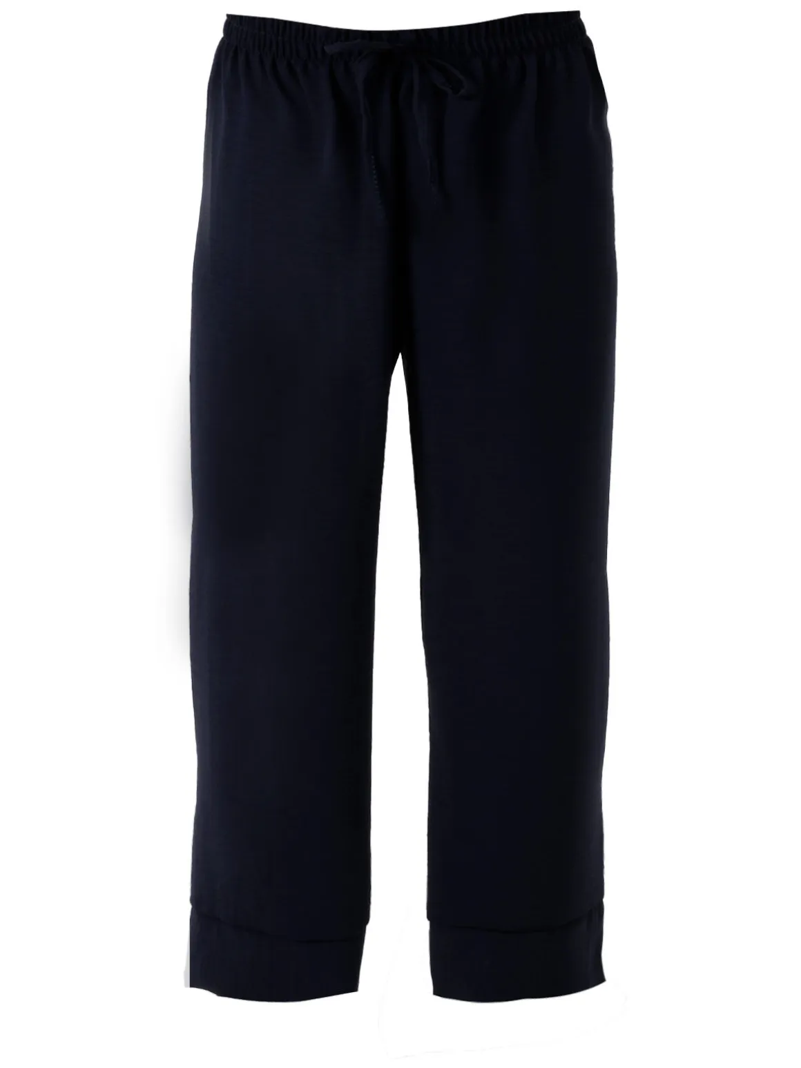 Solada Pantaloni donna cropped a gamba larga con coulisse - nero