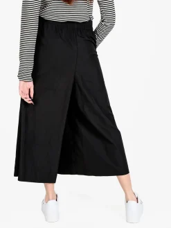 Solada Pantaloni donna cropped a palazzo effetto crespo