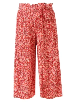 Solada Pantaloni donna culotte con stampa floreale - rosso