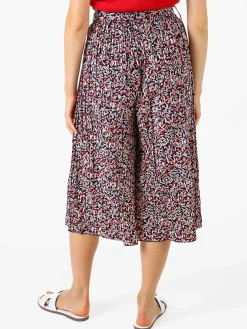 Solada Pantaloni donna culotte con stampa floreale - blu scuro