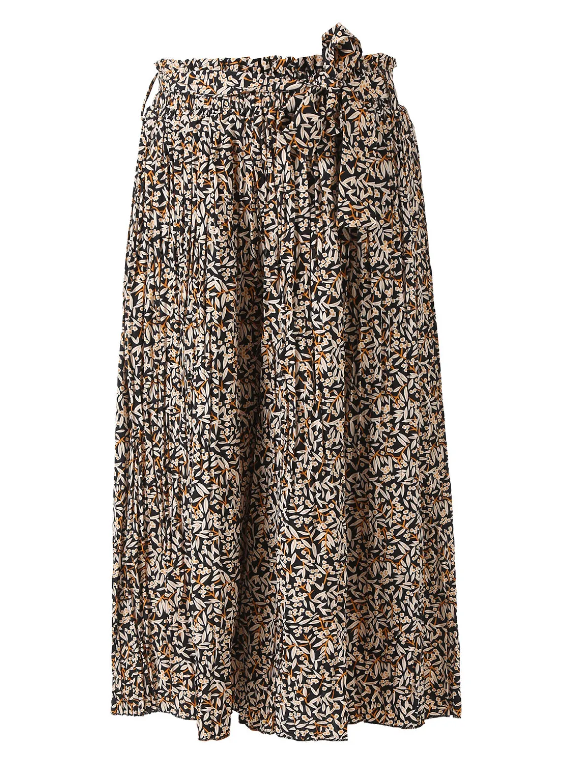Solada Pantaloni donna culotte con stampa floreale - nero